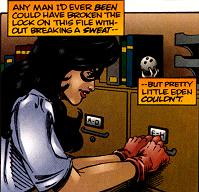 Eden frustrated with a locked filing cabinet